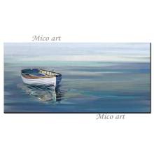 100% pintado à mão sem moldura abstrato barco de vela imagem arte paisagem do mar pintura a óleo arte de parede arte de tela para decoração do quarto 2024 - compre barato