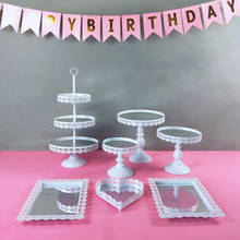Soporte de Metal para pastel de boda, 7 unidades/juego de soporte para cupcakes, estante de exhibición para puesto de servicio, decoración para fiesta de cumpleaños 2024 - compra barato