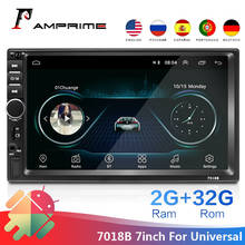 AMPrime 2 din Автомобильный мультимедийный плеер 7 "Android 7018B Авторадио GPS навигация Bluetooth стерео Mirrorlink WiFi FM радио камера 2024 - купить недорого