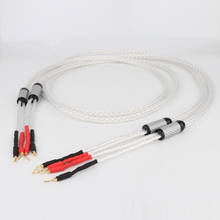 Pair 8AG Silver Plated HIFI OCC Speaker Cable With 2mm Pin Banana Plug Loudspeaker Cable 2024 - buy cheap