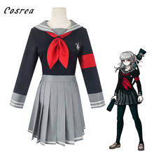 Pelucas de Anime dangan-ronpa, Tops de cosplay de peko pekoyama, trajes de corbata de falda JK, uniformes de marinero para mujeres y niñas, Halloween 2024 - compra barato