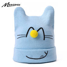 Bebê crianças bonito dos desenhos animados chapéus meninas meninos primavera outono inverno orelha malha gorro de algodão boné do bebê recém-nascido macio tricô gorro bonés 2024 - compre barato