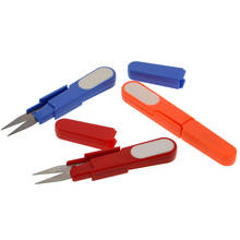 1 Piece Random Color Plastic Handle Safety Cover Sewing Thread Embroidery Cross-Stitch Cutter U Shape Scissor DIY Supplies Tool 2024 - buy cheap