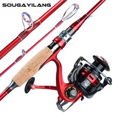 Sougayilang-caña de pescar de fibra de carbono, accesorio con carrete giratorio de 13 + 1BB, Combo de 4 secciones, 2,1-2,4 m 2024 - compra barato