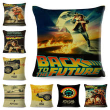 Back To The Future-funda de almohada de poliéster, cubierta decorativa de película clásica de dibujos animados para almohada, sofá, hogar, coche, 45x45cm 2024 - compra barato