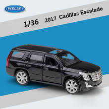 WELLY-Coche de juguete de aleación de Metal para niños, simulador de vehículo de juguete Cadillac Escalade SUV, modelo de coche extraíble, escala 1:36, 2017 2024 - compra barato