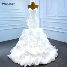 J67221 JANCEMBER-vestido de novia blanco sin mangas, elegante, en la espalda con cordones y cuello en V, Sexy, 2021 2024 - compra barato