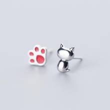 Cat Claw Asymmetrical Korean Simple Silver Color Temperament Personality Fashion Female Stud Earrings SEA082 2024 - buy cheap