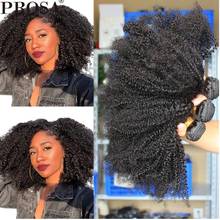 Afro Kinky Curly Hair Weave Human Hair Bundles One Pieces Mongolian Hair Extensions Natural Color Hair Weaving Prosa Non Remy 2024 - buy cheap