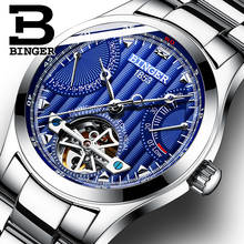 Switzerland Automatic Watches Men Luxury Brand BINGER Business Water Resistant Stainless Steel Strap Mechanical Wristwatches1181 2024 - buy cheap