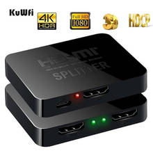 KuWFi HDCP 4K HD-MI Splitter Full HD 1080p Video HD-MI Switch Switcher 1X2 Split 1 in 2 Out Amplifier Dual Display For HDTV DVD 2024 - buy cheap