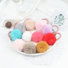 2Pcs/set Cute Korean Hair Ring Furry Soft Balls Headwear Girls Elastic Hair Bands For Children Holder Scrunchie Hair Accessories 2024 - buy cheap