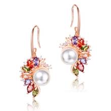 2021 Fashion Jewelry pearl Crystal from Swarovskis Earrings Sterling Zircon Japanese and Korean Style Asymmetric Earrings 2024 - buy cheap