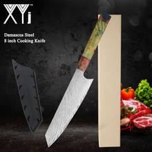 XYj-cuchillo de Chef de Damasco, de 8 pulgadas utensilio de cocina, 67 capas, con mango de madera estabilizada, para carne, verduras, herramientas de cocina 2024 - compra barato