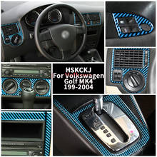 For Volkswagen Golf 4 MK4 1999-2004 Blue Carbon Fiber Interior Cover Stickers Center Dashboard Air Vent Lift Window Accessorie 2024 - buy cheap