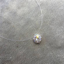 Choker Invisible Fish Line Crystal Necklace Pendants Neck Zircon Women Clavicle Chain Lady Feminino Collar 2024 - купить недорого