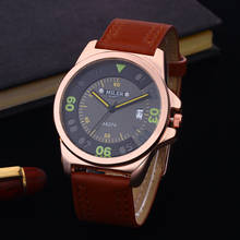Miler Fashion Men Watches Men Military Sports Watches Leather Band Calendar Quartz Wristwatches Montre Homme reloj hombre 2024 - buy cheap