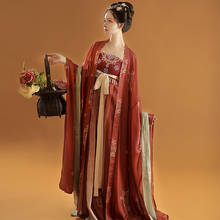 Vestido Hanfu elegante para mujer antigua, trajes de baile Retro de la Dynasty Tang, bordado tradicional chino de hadas, ropa de tenedor de escenario 2024 - compra barato