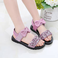 Children Girls Sequins Beach Sandals Slippers For Teens Girls Kids Sandals Princess Shoes New 2020 5 6 7 8 9 10 11 12 Years old 2024 - buy cheap