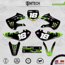 DSMTECH Customized Team Graphics Backgrounds Decals 3M Custom Stickers For KAWASAKI  2000-2020 KX65 012 2024 - buy cheap