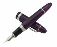Jinhao 159 tamanho grande metal caneta tinteiro roxo 18kgp médio nib 0.7mm clipe de prata caneta tinta para escrever escritório escola de negócios 2024 - compre barato