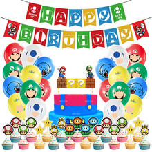 1 set Happy Birthday Balloons Cartoon Latex Ballons Balls Birthday Banner Cake Toppers for Kids Baby Shower Birthday Party Decor 2024 - buy cheap