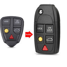 jingyuqin 10p 4/5 Buttons Modified Flip Folding Car Key Shell Case For Volvo XC70 XC90 V50 V70 S40 V40 V90 C70 S60 S80 S70 2024 - buy cheap