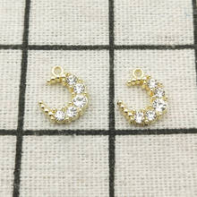 10pcs crystal moon charm jewelry accessories earring pendant bracelet necklace charms zinc alloy diy finding 10x12mm 2024 - buy cheap
