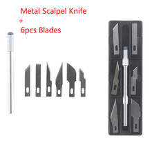 Non-Slip Metal Scalpel Knife Tools Kit Cutter Engraving Craft Knives + 6pcs Blades Mobile Phone PCB DIY Repair Hand Tools 2024 - buy cheap