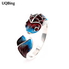 Vintage Silver Color Cyprinoid Enamel Finger Rings Wholesale For Women Fashion Jewelry Gifts 2024 - buy cheap
