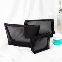 Women Travel Cosmetic Bag Casual Zipper Make Up Transparent Mesh Makeup Case Organizer Storage Pouches Toiletry Beauty Wash Bags 2024 - buy cheap