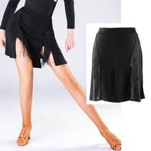 Women Latin Dance Skirt Fashion Tassel Black Fringe Skirts Dress Ballroom Dancing  Skirts Samba Rumba Practice Clothes DQS4416 2024 - buy cheap