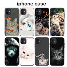 Capa para iphone 13 12 11 pro x 7 6 6s 8 mais xr xs max se dos desenhos animados gato bonito caso iphone xr 2024 - compre barato