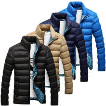 Casaco de inverno masculino, jaqueta grossa forrada com algodão 2020, casaco justo com manga comprida acolchoado 2024 - compre barato