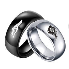 Fashion LOL Game Lover's Ring Rakan and Xayah Couple Rings Titanium SteelStainless Steel Feather Ring Valentine's Day Gift Ring 2024 - buy cheap