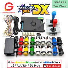 Caja Pandora box DX para 2 jugadores, joystick 3000 en 1 de 5 pines, estilo americano HAPP, botón pulsador para consola 3p 4p 3d 2024 - compra barato