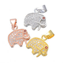 Copper Inlaid Zircon Cute Elephant Charm Necklace CZ Pendant No Chain Handmade DIY New Trendy Fashion Jewelry Making Accessories 2024 - buy cheap