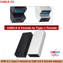 Черный, серебристый Высокоскоростной Переходник с USB C USB 3,1 Type C «мама» на USB 3,0 A «мама» адаптер преобразователь 5 Гбит/с для передачи данных 2024 - купить недорого
