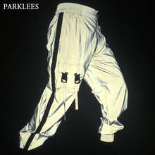 Pantalones Cargo reflectantes para Hombre, pantalón fluorescente estilo Hip Hop, informal, Harajuku, deportivo, Para correr, XXXL 2024 - compra barato