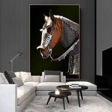 Quadros de arte de pintura de tela para sala de estar, cavalo preto, animais selvagens, arte, posteres e impressões, imagens de arte de parede para decoração 2024 - compre barato