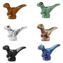 Dinossauro jurássico bebê, brinquedo educacional de blocos de construção para crianças, branco azul marrom e preto, 2 peças 2024 - compre barato