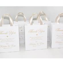 Personalized  Champagne Wedding Welcome Bags with satin ribbon and your names, Elegant  wedding THANK YOU gifts &  for guests 2024 - buy cheap