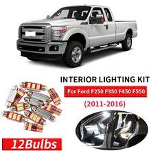 12Pcs White Canbus led Car interior lights Package Kit for 2011 2012 2013 2014 2015 2016 Ford F250 F350  F450 F550 led interior 2024 - buy cheap
