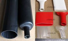 Tubo termo retrátil de 2m, forro com adesivo 3:1, dupla cola para parede, à prova d'água, diâmetro de 15.4mm/19.1mm/25.4mm/30mm/39mm, preto/vermelho 2024 - compre barato