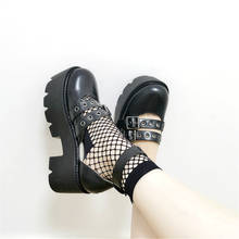 2020 Summer Dark Punk High Heels Platform Lolita Shoes Genuine Leather Sexy Women's Lolita Shoes Buckle Gothic Loli Anime 2024 - buy cheap