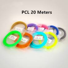 Filamento PCL de 20 metros, materiales de limpieza de colores aleatorios para pluma 3D de baja temperatura, consumibles de plástico para juguetes de niños, 2 uds. 2024 - compra barato
