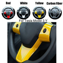 Pegatina de ABS para volante, Parche de protección para Tesla modelo 3, modelo Y 17-21 2024 - compra barato