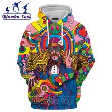 Mamba-Sudadera con capucha de Bob Marley para hombre y mujer, prenda deportiva con estampado 3D de cantante Hippie, apta para acampar, de color negro, estilo Hip Hop Punk 2024 - compra barato