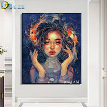 Chinese Style Koi 5D Diamond Painting Abstract Cartoon Girl Diy Full Square Round Drill Cross Stitch Mosaic Embroidery Art Decor 2024 - buy cheap