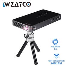 WZATCO CT50 Мини проектор Android 7,1 ОС WIFI Bluetooth с батареей для домашнего кинотеатра projektory видео поддержка Miracast Airplay 2024 - купить недорого